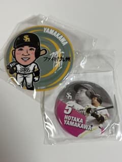 若鷹ガチャ ホークス 山川穂高 記録達成100mm缶バッジ 山川穂高 若鷹ガチャ ホロ缶バッジ タカコレ - メルカリ