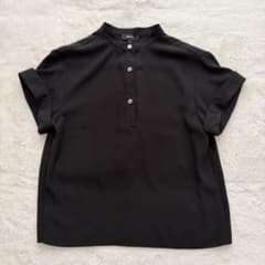 未使用級✨セオリー PRIME GGT スタンドカラーブラウス S 黒 24SS