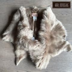 カールドノヒュー ストール ショール 毛ムートン　茶色 KARL DONOGHUEカールドノヒュー ムートンファー ショールストール新品