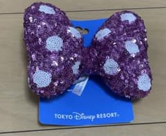 ディズニー　ミニー　ヘアゴム　スパンコール　パープル　紫のサムネイル