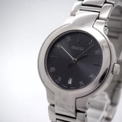 662 稼動 GUCCI 時計 メンズ デイト 8900M グレー グッチ - メルカリ