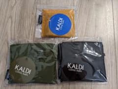 ★再値下げ　カルディ　伝説の　エコバッグ　非売品　黒　カーキのサムネイル