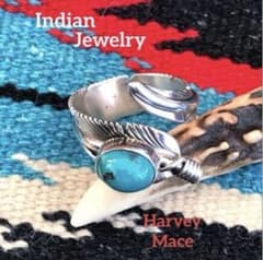 Indian Jewelry ハーヴィーメイス ターコイズ フェザーリング ②