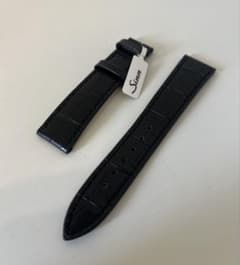 Sinn ジン レザーベルト ブラック カーフスキン クロコ型押し19mm 