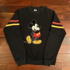 80s USA製 ディズニー ミッキーマウス フロッキースウェット トレーナー