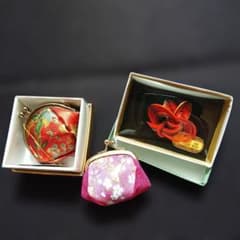 和柄 がま口財布 2点 ＆ 竹工芸品 セットのサムネイル