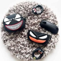 AirPods4 Pro3 ケース シリコン カバー 黒 立体デザインリング付きのサムネイル