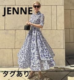新品JENNE クラシカルレースワンピース　大人リゾートAライン　フレア　刺繍 新品JENNE クラシカルレースワンピース 大人リゾートAライン フレア
