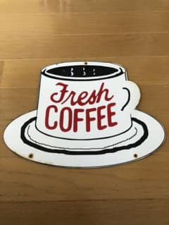 コーヒー看板　鉄？陶器？のサムネイル