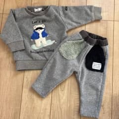 Noeil aime BeBe クマ刺繍 トレーナーとパンツセット 80のサムネイル