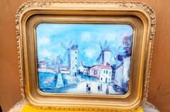 Maurice Utrillo ヨーロッパ風景画 風車の街 油彩画 額装付き Maurice Utrillo ヨーロッパ風景画 風車の街 油彩画 額装付き - メルカリ