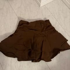 ZARA フリルデザイン ミニスカート ブラウンのサムネイル