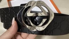 GUCCI GGロゴ ベルト 黒 レザーのサムネイル