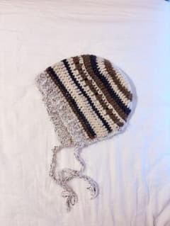 ハンドメイド クロシェ編み ボンネット 帽子のサムネイル