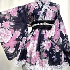 S⑥浴衣ドレス 地雷系 量産型 姫ギャル ロリータ 大人 ♡帯付き