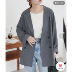 Discoat 【ユニセックス】テックリネンビッグシャツジャケット グレー
