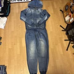 デニム風セットアップ フルジップパーカーのサムネイル