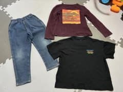 Tシャツ 120cm、ロンT Sサイズ、デニム120cm3点セットのサムネイル