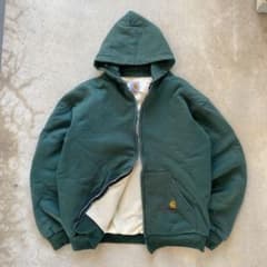 90s USA製 カーハート ジップパーカー 裏サーマル ダブルフェイス