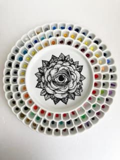 ホルベイン ヒグチユウココラボモデル 絵具皿 108色仕切 眼花 パレット