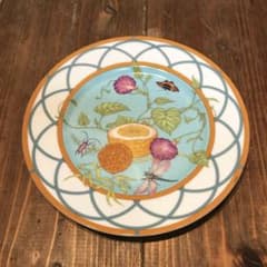 美品 エルメス シエスタ プレート ブルー 盛り皿 鮮やかな絵柄が