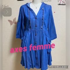 ✨美品axes femme デニム風パーカーワンピース&チュニック ✨のサムネイル