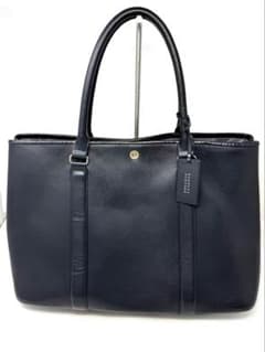 【美品】バーニーズ ニューヨーク 2way トートバッグ レザー シボ革 肩掛け 美品☆ネイビー バーニーズニューヨーク トートバッグ シボ革 レザー