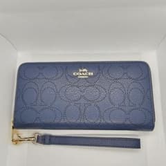 COACH コーチ 長財布 アコーディオンジップ アラウンド ネイビーC4715