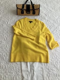 BANANA REPUBLIC イエロー Vネック セーター Sのサムネイル