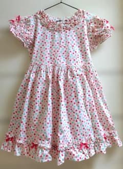 ShirleyTemple ドット柄 フリル 半袖ワンピース 130サイズ - メルカリ