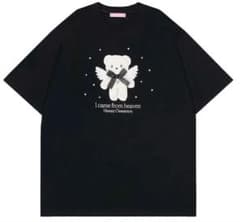 Honey Cinnamon 天使のクマ Tシャツ ブラックリボン南京錠Tシャツのサムネイル