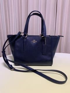 COACH ネイビー ショルダーバッグ - メルカリ