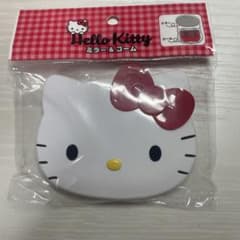 【新品】ハローキティ ミラー＆コーム フェイス型 サンリオ 鏡 くしのサムネイル