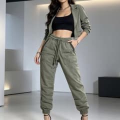 ZARA ザラ ジョガーパンツ カーキ XS 完売品のサムネイル