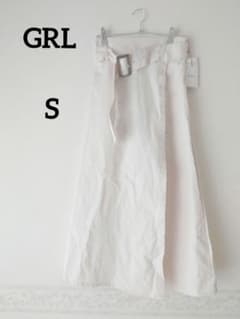GRL　ベルト付きレイヤード風スリットスカート　クリーム色 　タグ付き