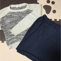 dazzlinニット NAVY膝丈スカートのサムネイル