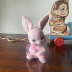 アメリカ製　羊毛フェルト　ピンクウサギ　作家もの アメリカ製 羊毛フェルト ピンクウサギ 作家もの - メルカリ