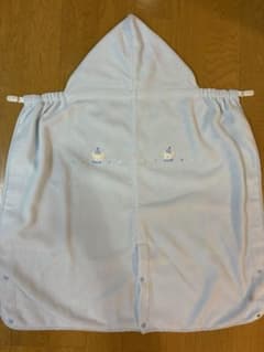 ファミリア3WAYブランケット ブルー クマ刺繍付き ケープ 水色 - メルカリ