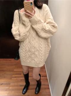 オーバーサイズケーブル編みニット♡のサムネイル