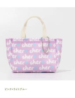 cher ミニトートバッグキーホルダー ピンク×ライトブルーのサムネイル
