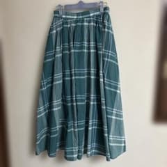 Samansa Mos2 チェック柄ロングスカート グリーン系のサムネイル