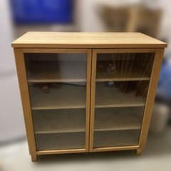 近隣地域限定送料無料❗️ 無印良品 オーク材キャビネット・ガラス扉