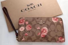 iPhone入ります【 新品未使用】COACH コーチ 折り財布　花柄のサムネイル
