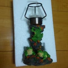 【未使用】カエルフィギュアろうそくランプ／カエルグッズ／雑貨・置物／送料込のサムネイル