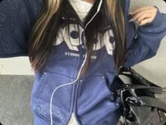 9090 ジップアップグリッターパーカー ネイビー美品 9090 ジップアップグリッターパーカー ネイビー美品 - メルカリ