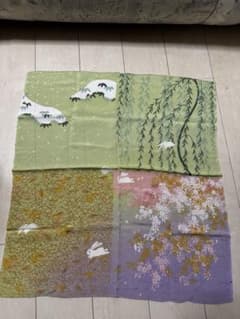新品☆ 丹後ちりめん ウサギ風呂敷のサムネイル