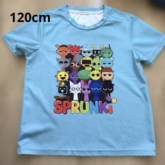 SPRUNKI 캐릭터 프린트 T 셔츠 라이트 블루