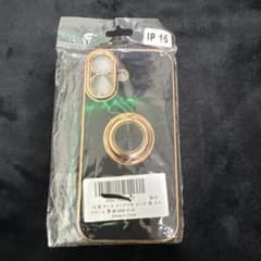 iPhone 15用 ケース リング付き メッキ 黒のサムネイル