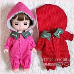 〈ピンク〉メルちゃん レミン&ソラン  ハンドメイド服 いちごちゃんロンパースのサムネイル