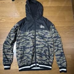 「希少」Stussy タイガーカモ ナイロンジャケット フード付き
